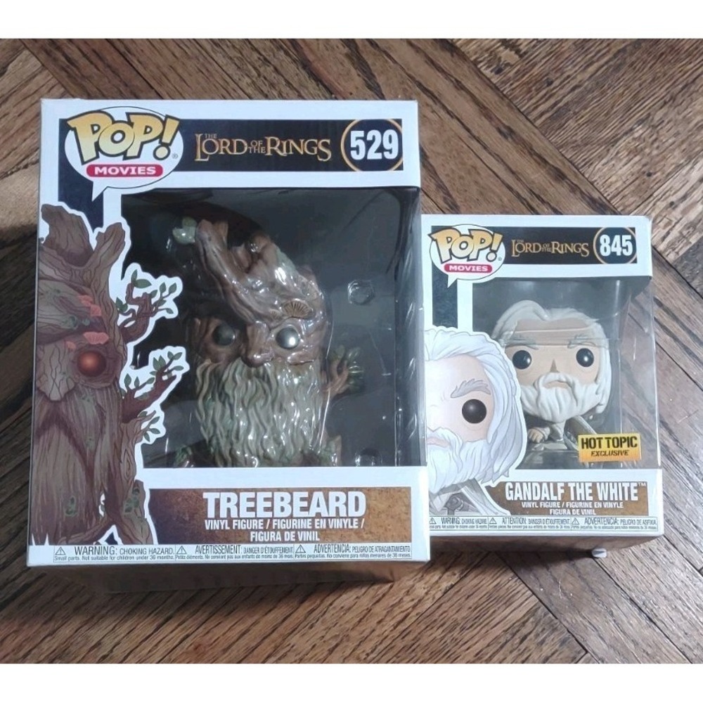 Funko Pop Lord of the Rings Treebeard 529 6in & Gandalf the White 845 Hot Topic‎
